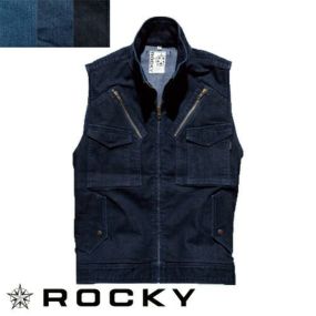 作業服 デニム ロッキー ROCKY フライトベスト RV1901 作業着 通年 秋冬作業着 作業服 デニムジャケット 通年 上着 デニム作業服 デニム作業着 ブルゾン ジャケット ワークウェア 仕事 土木 工事 現場