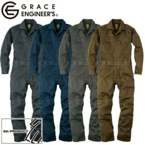作業服 つなぎ エスケープロダクト メランジ調ワンプリーツ長袖つなぎ GE-430 作業着 通年 秋冬 オーバーオール作業着 作業服 つなぎ