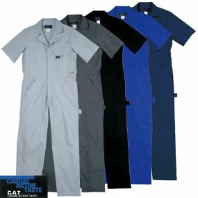 クレヒフク KURE BLUE CAT半袖ツナギ 608 作業着 春夏 つなぎ メンズ レディース