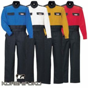 クレヒフク KURE 長袖ピットスーツ KR6 作業着 通年 秋冬 オーバーオール つなぎ 形態安定 防縮 防シワ
