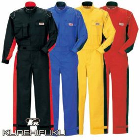 クレヒフク KURE 長袖ピットスーツ KR8 作業着 通年 秋冬 オーバーオール つなぎ 形態安定 防縮 防シワ 再帰反射パイピング