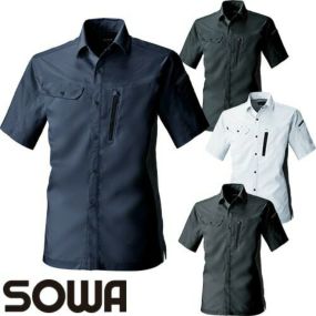 桑和 SOWA 作業服 半袖シャツ 3018-03 作業着 春夏 2020年春夏新作 制電性素材 ストレッチ 消臭 イージーケア ユニセックス 男女兼用 メンズ レディース対応