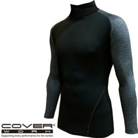 カヴァーワーク COVER WORK デニムコンプレッションタートルネック 防寒インナー コンプレッション アンダーウェア 保温 人気 安い 防寒着 おしゃれ 暖かい 秋冬用 最強 かっこいい 作業着 おすすめ ワーク マン メンズ 極寒 寒冷地 キャンプ 釣り 登山 アウトドア 防寒 TMF-6302