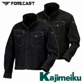 作業服 ブルゾン カジメイク Kajimeiku 激ラクデニムブルゾン 6820 作業着 通年 秋冬 ストレッチ デニム カジュアル 上着 デニム作業服 デニム作業着 ブルゾン ジャケット ワークウェア 仕事 土木 工事 現場