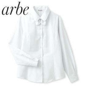 白シャツ ホワイト ワイシャツ レギュラーカラー チトセ アルベ arbe 長袖ブラウス BL-6814 飲食店 制服 ユニフォーム レディース レストラン カフェ おしゃれ かわいい女性用 事務 オフィス ビジネス フォーマル