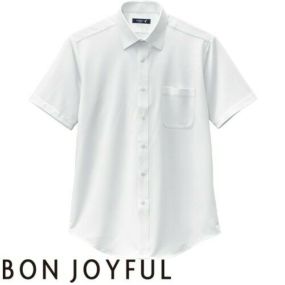 白シャツ ホワイト ワイシャツ レギュラーカラー ボンユニ BONUNI ボストン 半袖ニットシャツ 23116-81 飲食店 制服 ユニフォーム メンズ レストラン カフェ おしゃれ かっこいい男性用 事務 オフィス ビジネス フォーマル