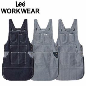 【ゆうパケット対応】飲食店 ユニフォーム 胸当てエプロン Lee チュニックエプロン LCK79013 前掛 制服 レストラン カフェ サービス業 デニム おしゃれ シンプル スタイリッシュ