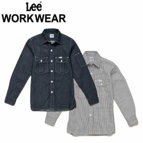 作業服 長袖シャツ Lee メンズワーク長袖シャツ LWS46001 作業着 通年 秋冬 デニム おしゃれ シンプル スタイリッシュ