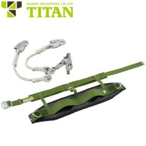 傾斜面作業用 安全帯 タイタン TITAN サンコー 新規格 ワークポジショニング用器具セット ダブルフック付きグリップ付き SRN 胴ベルト サポート サポートベルト 補助ベルト 墜落制止用器具 フック グリップ 高所作業 法面 斜面 傾斜面