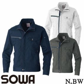 作業服 ブルゾン 桑和 SOWAストレッチ長袖ブルゾン 3088-00 作業着 春夏ストレッチ 消臭 優れた吸汗性 野帳ポケット イージーケア