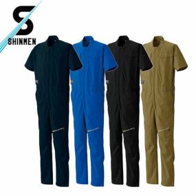 作業服 つなぎ シンメン ストレッチライトショートカバーオール 6101 作業着 春夏作業着 作業服 つなぎ 春夏