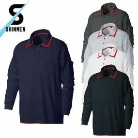 作業服 ポロシャツ 長袖 シンメン 立ち衿長袖ポロシャツ 24025 作業着 春夏作業着 作業服 ポロシャツ 春夏
