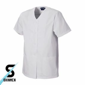 作業服 半袖シャツ シンメン 女性用襟無半袖白衣 17000 作業着 春夏作業着 作業服 半袖 春夏