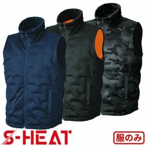 電熱ウェア シンメン S-HEATシームレスベスト【バッテリー別売】 01920 作業着 作業服 防寒 S-HEAT対応 ヒーター 発熱 あったか 充電式