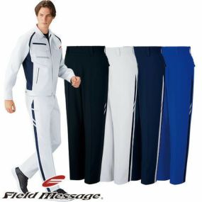 作業服 パンツ スラックス 自重堂 Field Message エコ製品制電ストレッチノータックパンツ 83601 作業着 通年 秋冬 エコマーク ストレッチ 防汚加工 帯電防止 消臭 抗菌 男女共用