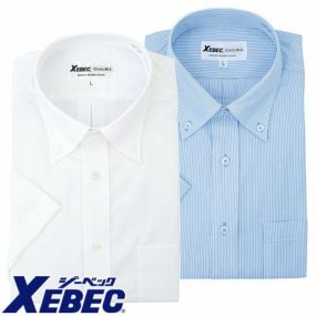 作業服 半袖シャツ ジーベック XEBEC ボタンダウン半袖シャツ 15055、15056 作業着 春夏作業着 作業服 半袖 春夏