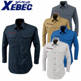 作業服 長袖シャツ ジーベック XEBEC 長袖シャツ 1753 作業着 春夏 ストレッチ 帯電防止 男女共用