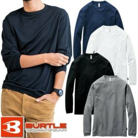 バートル 長袖Tシャツ BURTLE 155 通年 秋冬 メンズ レディース ロングスリーブTシャツ 作業着 ストレッチ 吸汗 速乾 UVカット エコ ロンT ロングTシャツ おしゃれ 人気 激安 安い かっこいい おすすめ 作業服 ワーク マン 無地