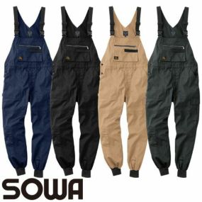 サロペット オーバーオール 作業着 桑和 SOWA 2023 新作 春夏 メンズ レディース Vネック 裾リブ つなぎ ツナギ パンツ 作業ズボン ワーク マン 作業服 ジョガーサロペット カーゴパンツ 人気 安い 激安 大きいサイズ 4302-24