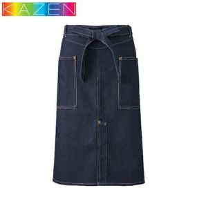【メール便対応】エプロン 前掛 ミドル丈 KAZEN カゼン ミドルエプロン APK781-98 飲食店 制服 ユニフォーム カフェ レストラン バー 居酒屋 ソムリエ 保育士 キッチン 厨房 スリット おしゃれ かわいい 可愛い かっこいい 動きやすい