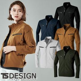 作業服 ブルゾン 藤和 TS Design TSエコダブルライトクロスジャケット 5606 作業着 春夏 軽量 ストレッチ 帯電防止 防汚 カッコいい