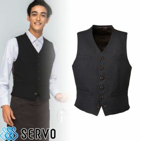 ベスト 制服 ユニフォーム VE-159 サーヴォ Servo オフィス フォーマル 事務服 襟なし 飲食店 レストラン カフェ バー ユニセックス バーテンダー ホテル おしゃれ かっこいい おもてなし