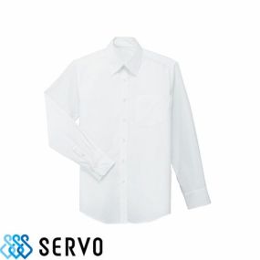 白シャツ ホワイト ワイシャツ レギュラーカラー BL-426 サーヴォ Servo 女性用 事務 オフィス ビジネス フォーマル 飲食店 制服 ユニフォーム レディース レストラン カフェ おしゃれ かわいい 細身 定番 長袖 ブラウス