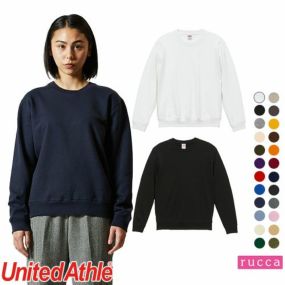 綿 100% 防寒 イベント サークル United Athle ユナイテッドアスレ 10.0オンス クルーネックスウェット(裏パイル) 504401 屋外 お揃い おしゃれ かわいい かっこいい 天然素材 コットン 優しい肌触り 無地 シンプル 刺繍 名入れ 大きいサイズ