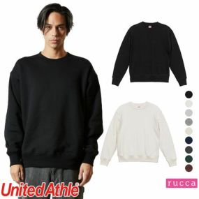 綿 100% 防寒 イベント サークル United Athle ユナイテッドアスレ 12.7オンス ヘヴィーウェイト クルーネック スウェット(裏パイル) 576901 屋外 お揃い おしゃれ かわいい かっこいい 天然素材 コットン 優しい肌触り 無地 シンプル 刺繍 名入れ 大きいサイズ