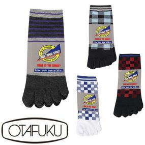 5本指 3足組 ショートソックス おたふく手袋 靴下 ソックス 5本指ソックス 25～27cm S-441 S-442 S-443 S-445 春 夏 夏用 安全靴 現場 作業着 作業服 作業用品 涼しい チェック ボーダー