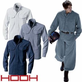 作業服 長袖シャツ 村上被服 鳳皇 HOOH  立衿シャツ 3501 作業着 春夏 さらっと爽やかな肌触り 涼しい