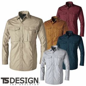作業服 長袖シャツ 藤和 TS Design  ハイブリッドコットンライトシャツ 3605 作業着 春夏 軽量 ストレッチ 吸汗速乾 シンプル カッコいい おしゃれ タウンユース アウトドア 男女兼用