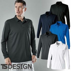 作業服 ポロシャツ 長袖 藤和 TS Design  ドライロングスリーブポロシャツ 6075 作業着 春夏 消臭 吸汗速乾 軽量 ドライ シンプル カッコいい おしゃれ タウンユース アウトドア 男女兼用