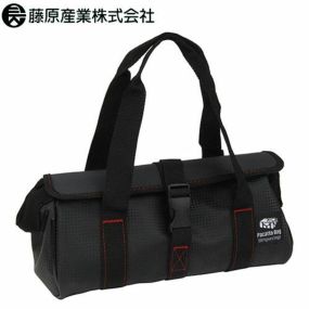 バッグ 藤原産業 SK11 パカットバッグ240 SPB-C240 荷物入れ マジックテープ 作業用 工具入れ 布 大容量 カバー付き 道具ケース 収納ケース ツールケース 大工 電気工事 黒 シンプル 無地 スポーツバッグ 事務バッグ