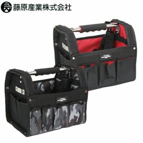 バッグ 藤原産業 E-Value ツールキャリーバッグ S ETC-OP-S-BK、ETC-OP-S-CGRY 作業用 工具入れ 布 大容量 カバー付き 道具ケース 収納ケース ツールケース 大工 電気工事