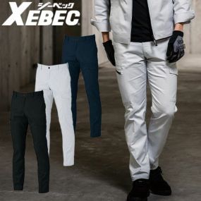 作業服 カーゴパンツ 秋冬 メンズ ジーベック XEBEC メンズカーゴパンツ 1523 作業着 通年 ウエスト 調整 大きいサイズ 黒 白 シンプル 無地 おしゃれ 軽作業 倉庫 搬入 ストレッチ 制電 JIS エコマーク 環境にやさしい