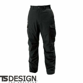 作業服 カーゴパンツ 防寒 暖かい ダウン 黒 ストレッチ シンプル 無地 ズボン 男女兼用 藤和 TS Design  リフレクティブファイバーダウンカーゴパンツ 1924 作業着 通年 秋冬 大きいサイズ 3L 4L 5L 6L ブラック ゆったり