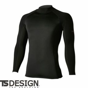 防寒インナー 長袖 シャツ メンズ 冬対策 あったか 藤和 TS Design  ウインドストップハイネック 3225 冬用 保温 暖かい 黒 ブラック 防風 制電 ジャージ バイク 自転車 ゴルフ ランニング