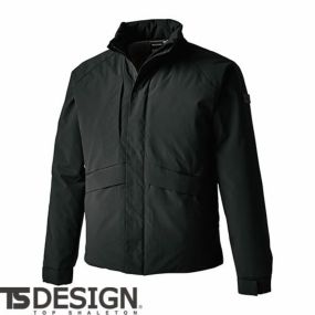 作業服 ジャンパー 防寒 暖かい ダウン 黒 ストレッチ シンプル 無地 上着 男女兼用 藤和 TS Design ファイバーダウンジャケット 84736 作業着 ワークマン 通年 秋冬 大きいサイズ 3L 4L 5L 6L ブラック ゆったり