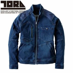 作業服 デニム 寅壱 TORA デニム長袖ブルゾン 8910-124 作業着 通年 秋冬 カッコいい おしゃれ 人気 カジュアル タウンユース