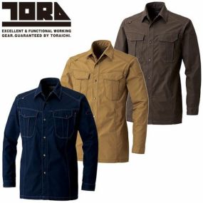 作業服 長袖シャツ 寅壱 TORA 長袖シャツ 3900-125 作業着 通年 秋冬 カッコいい おしゃれ 人気 ストレッチ