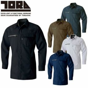 作業服 長袖シャツ 寅壱 TORA 長袖シャツ 3920-125 作業着 通年 秋冬 カッコいい おしゃれ 人気 制電