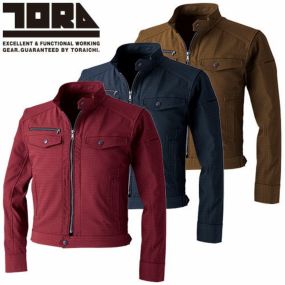 鳶服 上着 シャツ 寅壱 TORA ライダースジャケット 7760-554 作業服 秋冬 通年 カッコいい おしゃれ 人気 ストレッチ 日本製生地