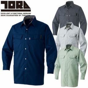 作業服 長袖シャツ 寅壱 TORA  長袖シャツ 2151-125 作業着 春夏  カッコいい おしゃれ 人気 吸汗速乾 制電 肌触り 企業 会社 制服 シンプル