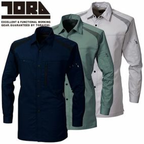 作業服 長袖シャツ 寅壱 TORA  長袖シャツ 2131-125 作業着 春夏  カッコいい おしゃれ 人気 ストレッチ 制電 軽量 JIS規格適合 肌触り 企業 会社 制服 シンプル