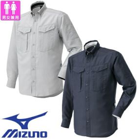 作業服 長袖シャツ ミズノ MIZUNO 布帛ワークシャツ(長袖) F2JCA18004、F2JCA18014 作業着 通年 秋冬作業着 作業服 長袖シャツ
