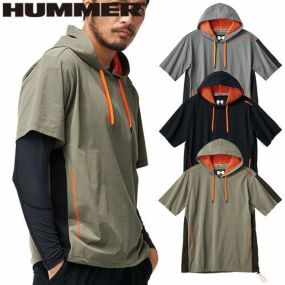 Tシャツ 半袖 HUMMER ハマー  エアピットフーディー 38559 半袖Tシャツ カジュアル アウトドア タウンユース スポーツ レジャー カッコいい おしゃれ 涼しい