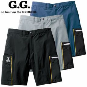作業服 ハーフパンツ 桑和 SOWA  G.GROUND ハーフパンツ（ノータック 脇ゴム） 0368-07 作業着 春夏 接触冷感 ストレッチ イージーケア カジュアル タウンユース スポーティ アウトドア キャップ ジョギング ボルタリング ボード サイクリング
