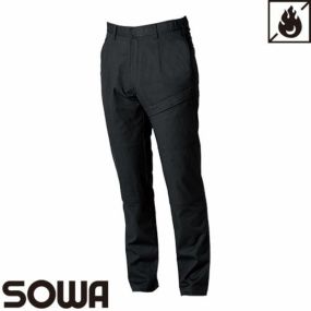 作業服 カーゴパンツ 桑和 SOWA  カーゴパンツ（難燃 ワンタック 脇ゴム） 6042-08 作業着 春夏 難燃 防炎 綿100％ 男女共用