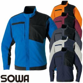 作業服 ブルゾン 桑和 SOWA  長袖ブルゾン 9528-00 作業着 春夏 エコ リサイクル 再生繊維 制電 ストレッチ 消臭 イージーケア 男女共用 会社 企業 工場 制服